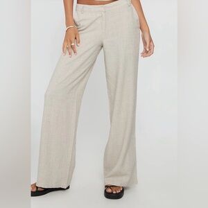 Princess Polly Beige Wide-Leg Pants